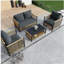 New Comming Patio 4 Pieces Brown PE Wicker Sofa Set with Grey Cushion