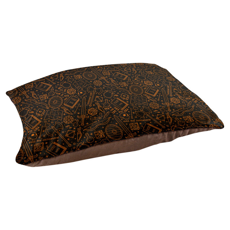 Coussin Byrge, Moyen (l 29,5 po x P 19,5 po x H 9,5 po), Noir / Orange