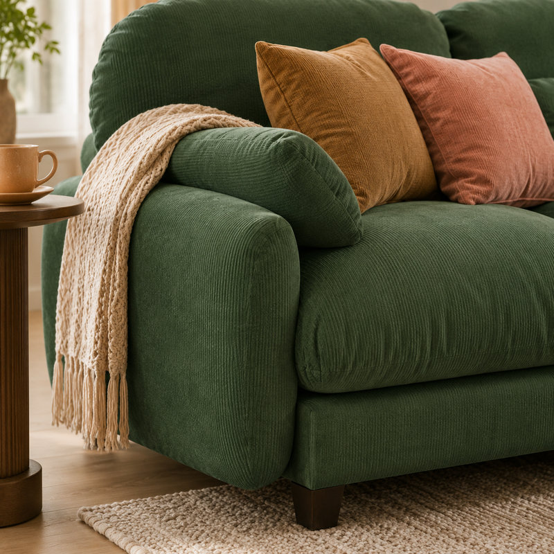 Canapé Gatton surdimensionné 4 places à effet nuage, canapé modulaire haut de gamme en chenille avec assise profonde et coussins en mousse haute résilience et ressorts, canapé de salon moderne avec coussins lombaires