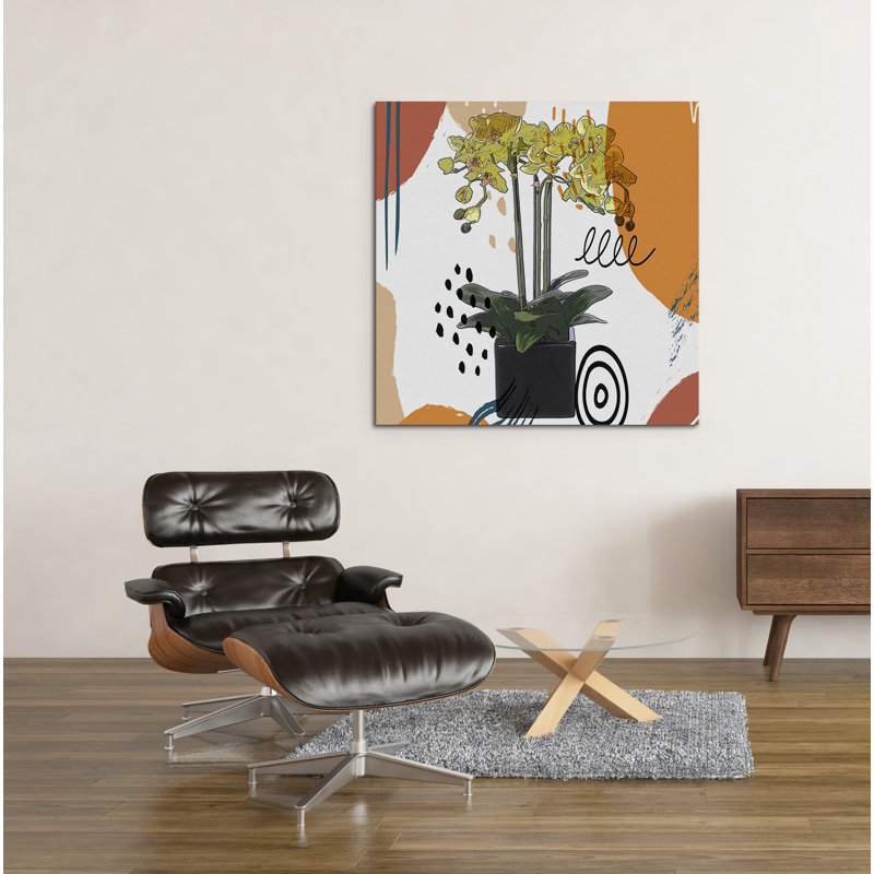 Boho Floral 71 - Impression sur toile tendue, H 12 po x l 12 po x P 1,5 po