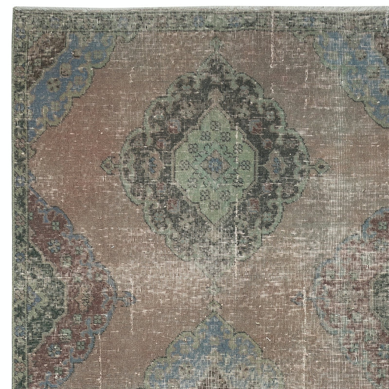 Tapis de couloir brun 3,8 x 12 pi. Tapis de cuisine. Tapis de couloir fabriqué à la main. Tapis d'escalier