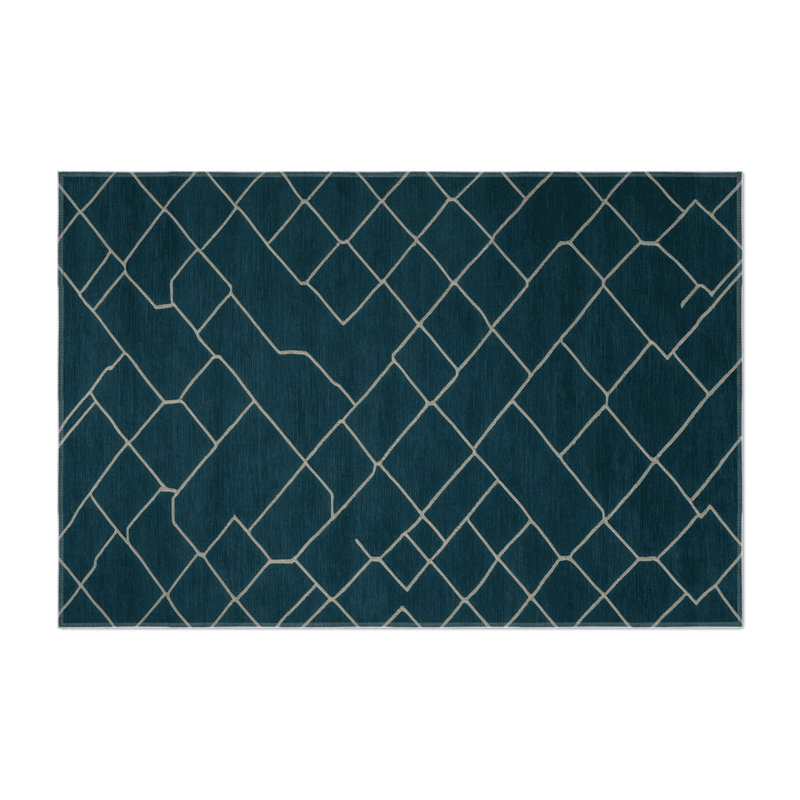 Tapis bleu intérieur et extérieur Trellis, Rectangulaire 2 pi x 3 pi