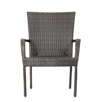 Chaises empilables transitionnelles 4 pièces pour espaces extérieurs, 35,25 po de hauteur, courbées simples, faciles à utiliser, d'une largeur de 22,50 po