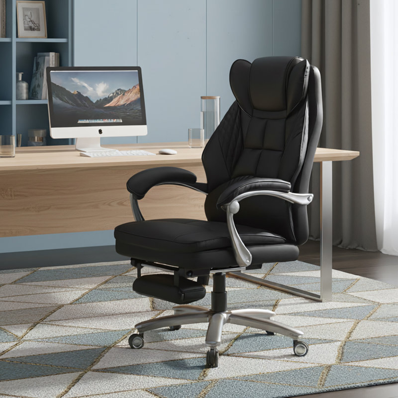 Oversized Ergonomic Office Chair with Heat & Massage, Adjustable Height, Reclining & Retractable Footrest&4-Point Massage