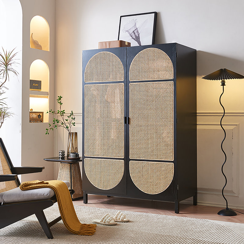 Armoire tressée nordique moderne en rotin