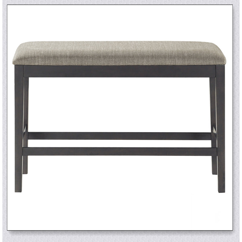 Mobilier de salle à manger rembourré en tissu foncé à hauteur de comptoir 1pc