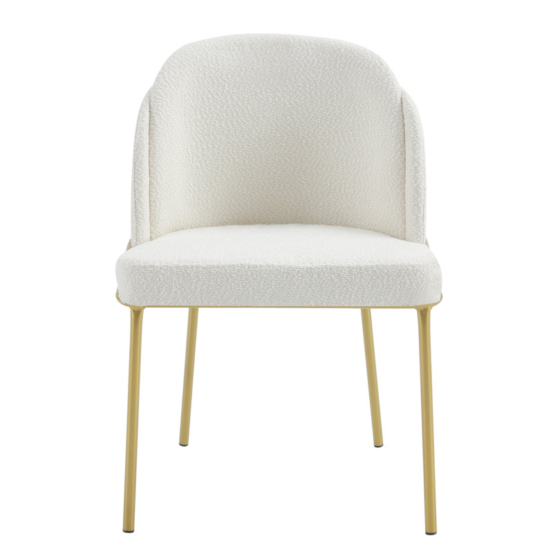 Ensemble de 2 chaises de salle à manger, Doré, Blanc