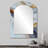 White And Gold Marble Abstract IV - Marble Arch Wall Mirror, White Asymmetrical Decorative Mirror, Printed Metal Art-142238344