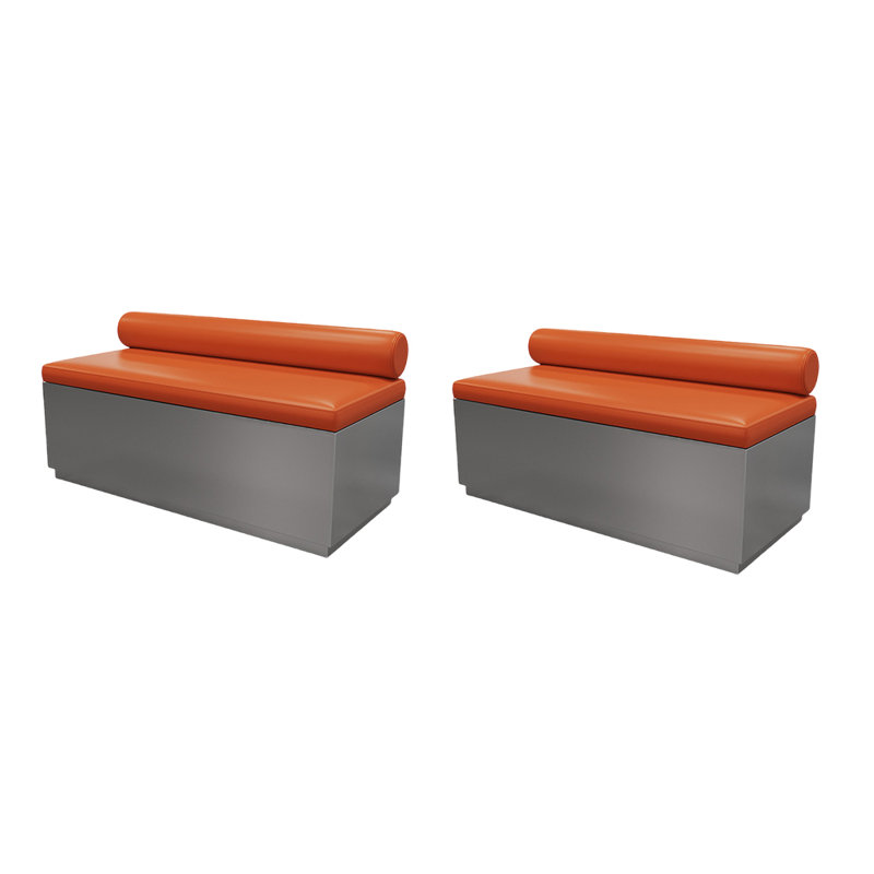 Banc rembourré en similicuir de style industriel