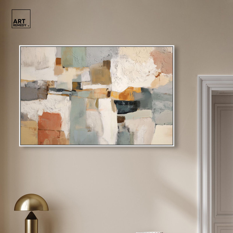 Impression sur toile Color Field Intersect I par Art Remedy, cadre blanc, 45 x 30, H 31 po x l 46 po, Cadre blanc