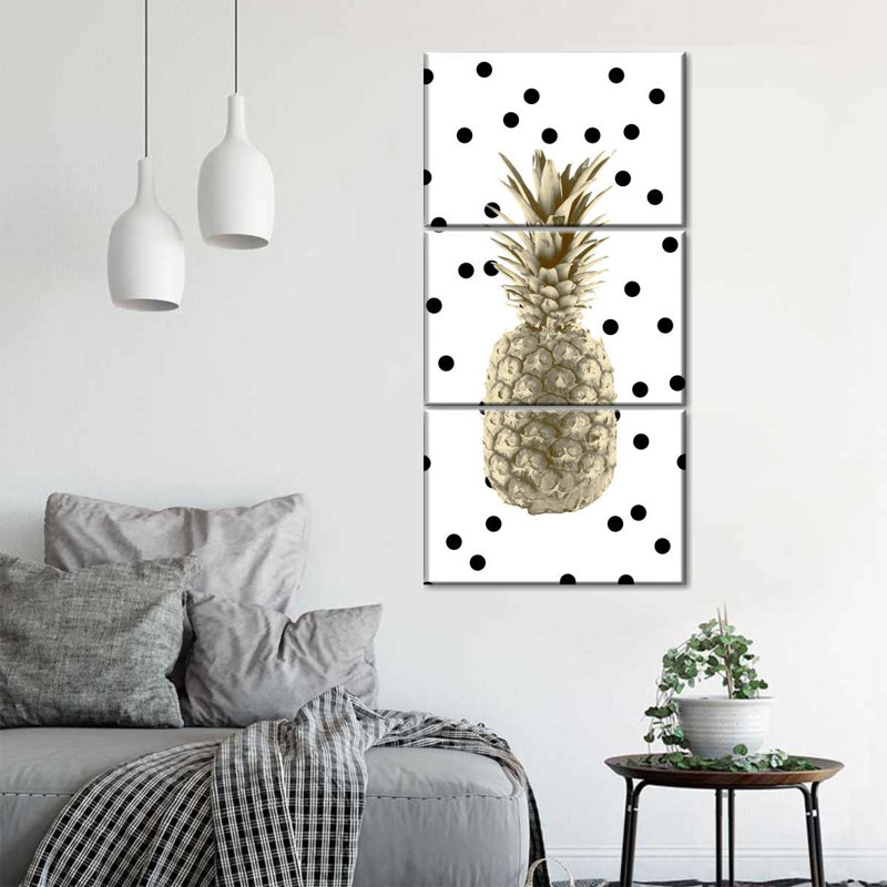 Pineapple Dots 3 pièces, H 27 po x l 12 po x P 1 po