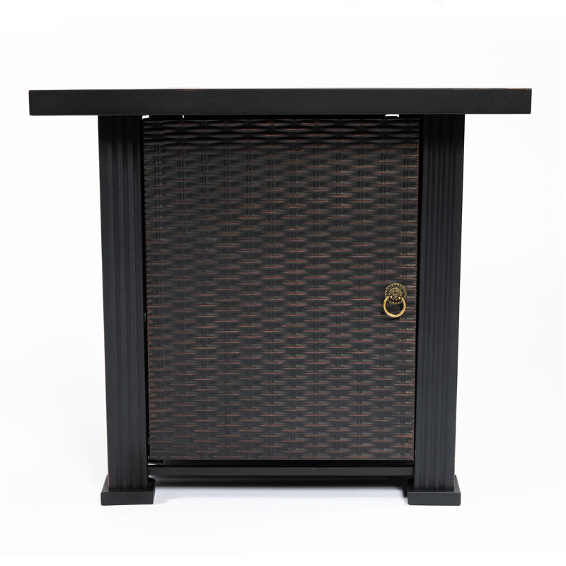 Outdoor Fire Pit Table 28inch Square, Steel, Propane Gas, 8.27in Package Height, No Glass Square Gas Table, Steel Burner, Fuel, 40lb Product Weight, Cover
