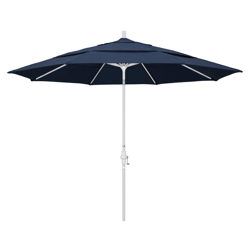 Parasol de marché Broadmeade octogonal Sunbrella, Spectre indigo Sunbrella®, Blanc mat