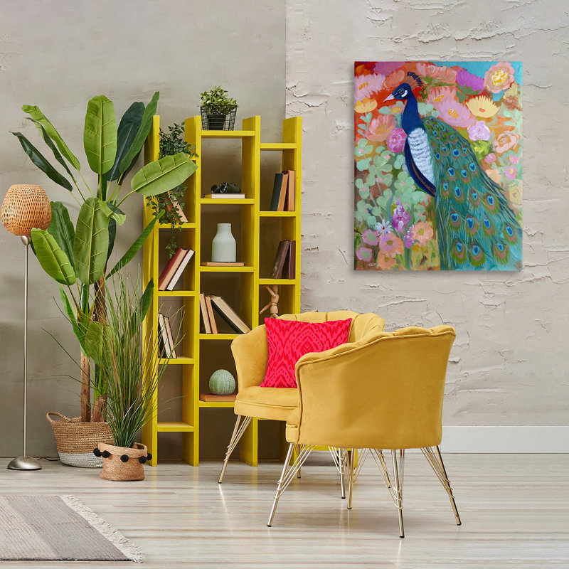 "Bundle of Florals & Peacock", art mural par Robin Maria, H 40 po x l 30 po