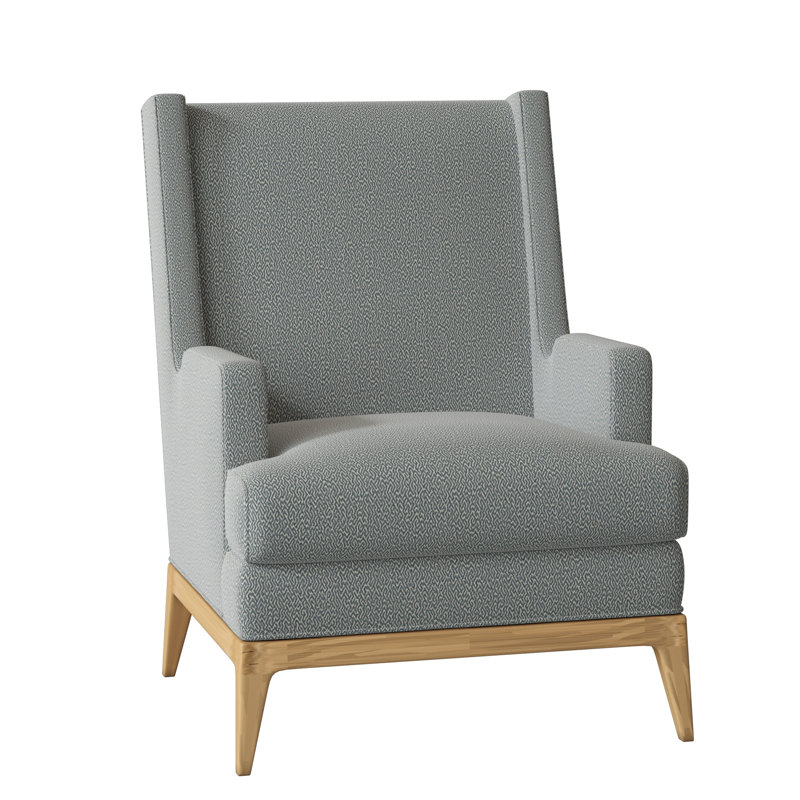 Cooper Upholstered Wingback Chair, Maya Cyan, Amber