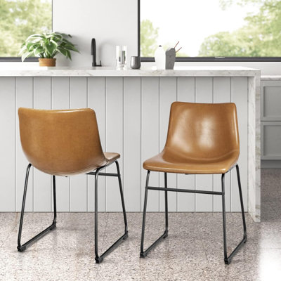Yannet Counter Height Bar Stools, Modern Counter Stool Faux Leather Barstools with Back