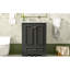 Armoire de salle de bain en céramique 24 po - style moderne noir, poignée argentée, meuble-lavabo polyvalent avec lavabo, espace organisé, luminaires, tablettes réglables, fonctionnelle-1175367781