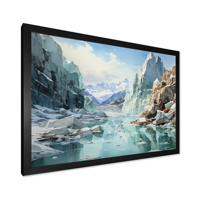 Berkleigh Glacier Glacial Symphony II - impression, H 24 po x l 32 po x P 1 po, Cadre simple noir