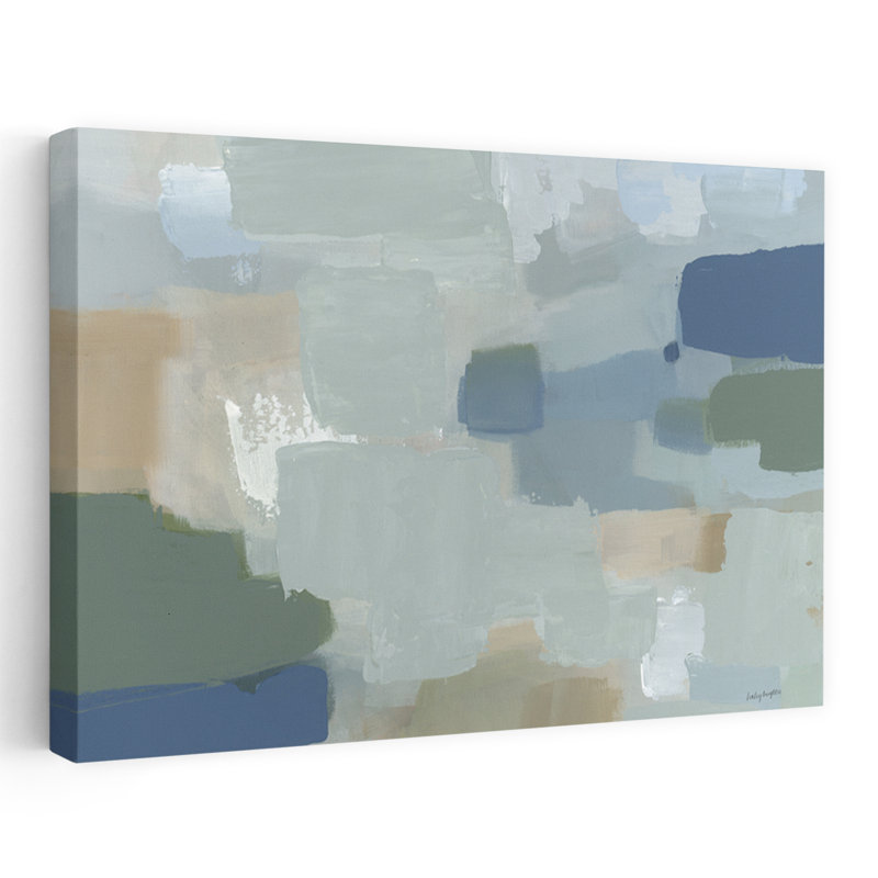Bluescape Contemporary Abstract Blue Block, H 24 po x l 16 po