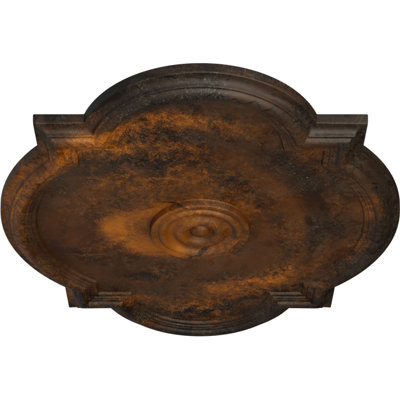 Endurathane Waltz Ceiling Medallion, 24"W x 20 1/2"H x 1 1/8"P (Fits Canopies up to 5 1/4"), Hand-Painted Rust Finish