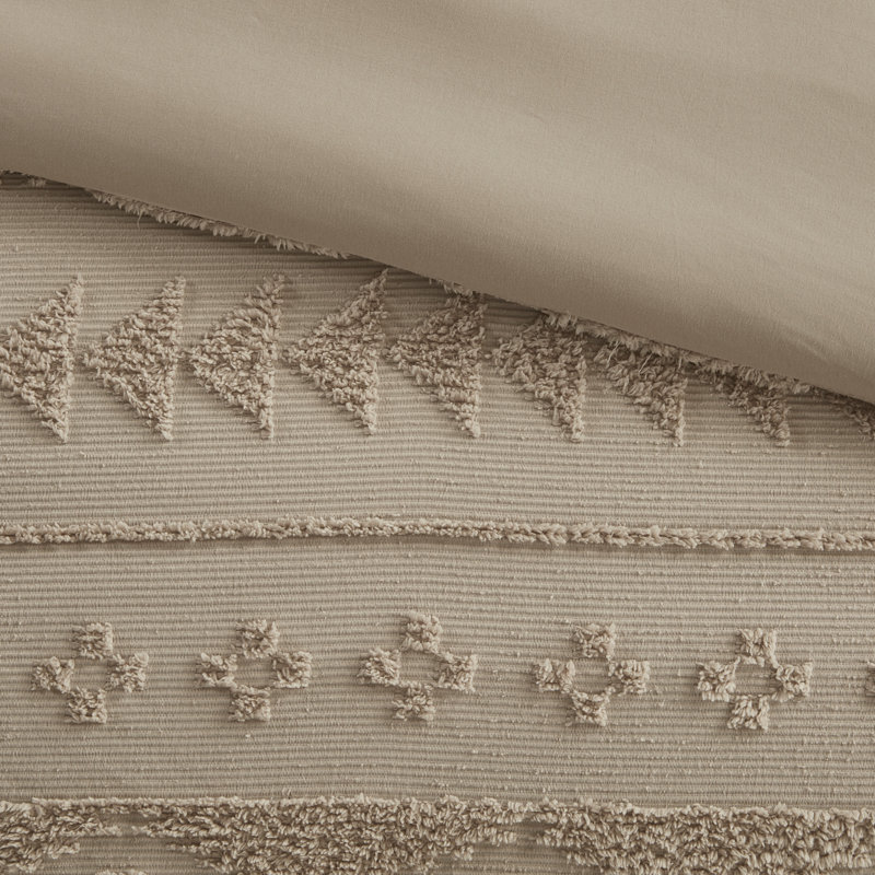 Ensemble d'édredon surdimensionné en chenille 3 pièces double / grand brun clair