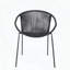 Ensemble de 2 chaises de salle à manger en acier empilables intérieures / extérieures avec corde noire