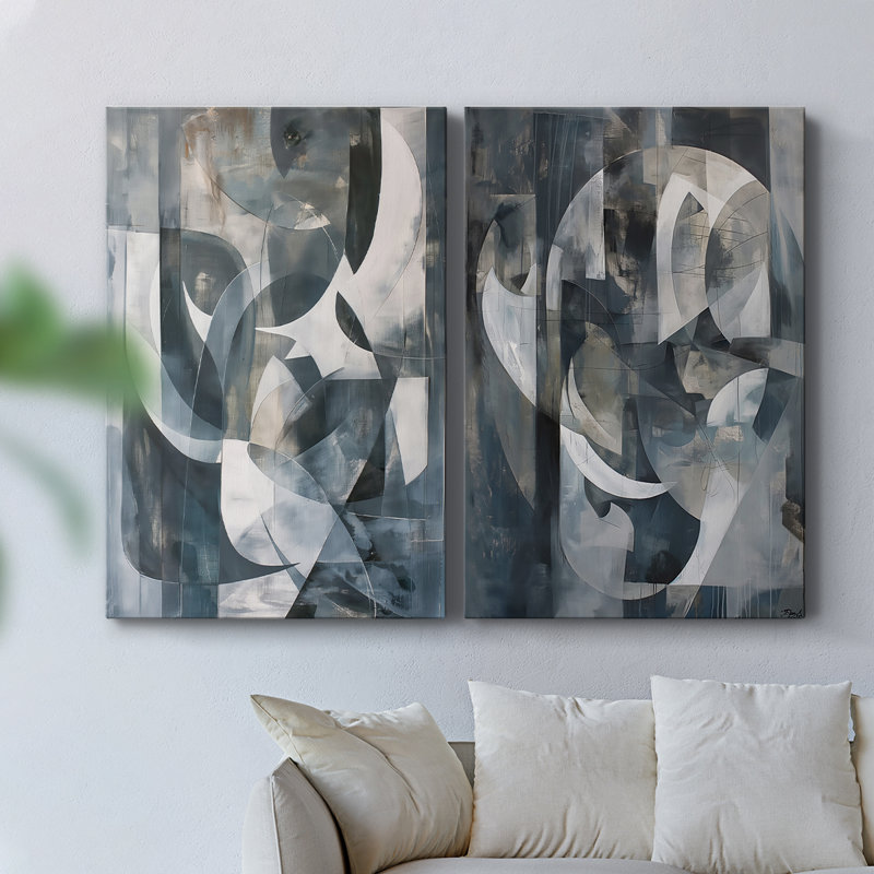 ABSTRACT Series CDL XXXV - Toile tendue avec châssis de qualité supérieure - Prêt à être accroché, H 18 po x l 24 po