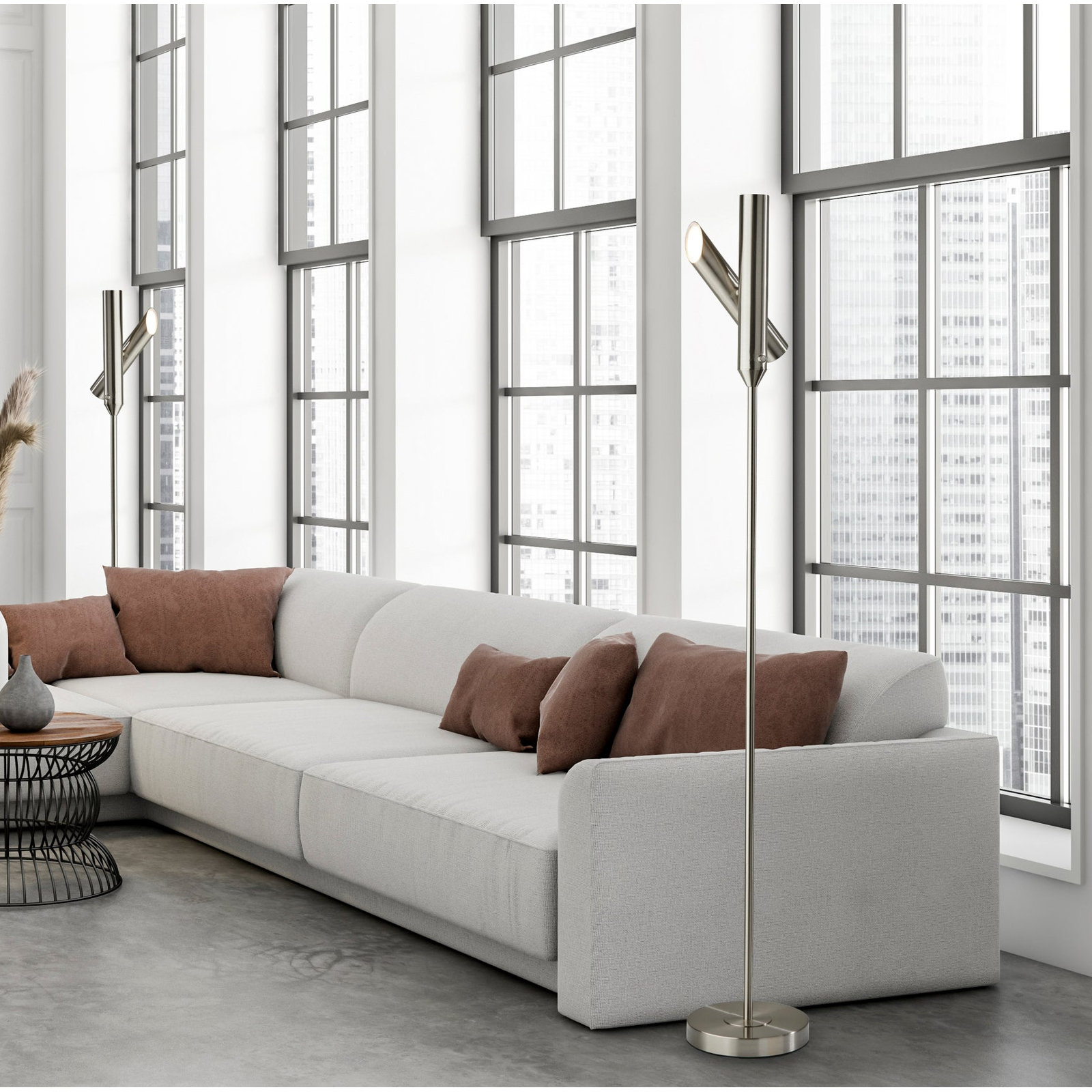 Jivana 68'' Dimmable LED Floor Lamp, Silver