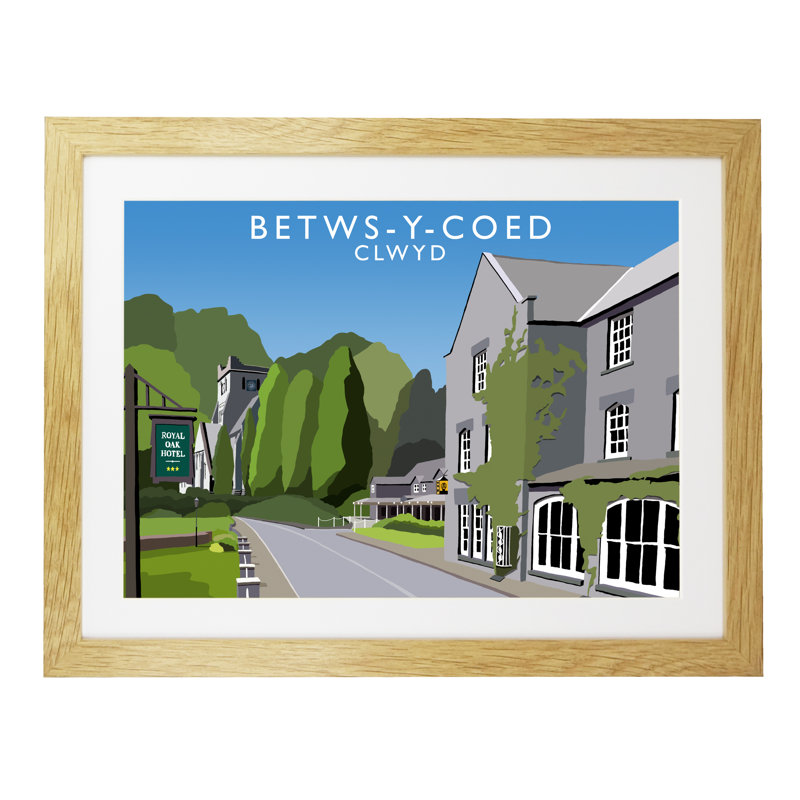 Betws-Y-Coed 2 by Richard O'Neil - Print, Oak Wood Frame, 33.5 cm H x 43.5 cm W x 2.2 cm D