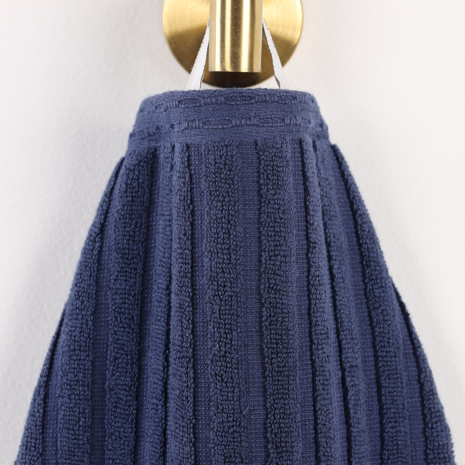 Keshayla 6-Piece Ribbed Cotton Towel Set, Navy Blue