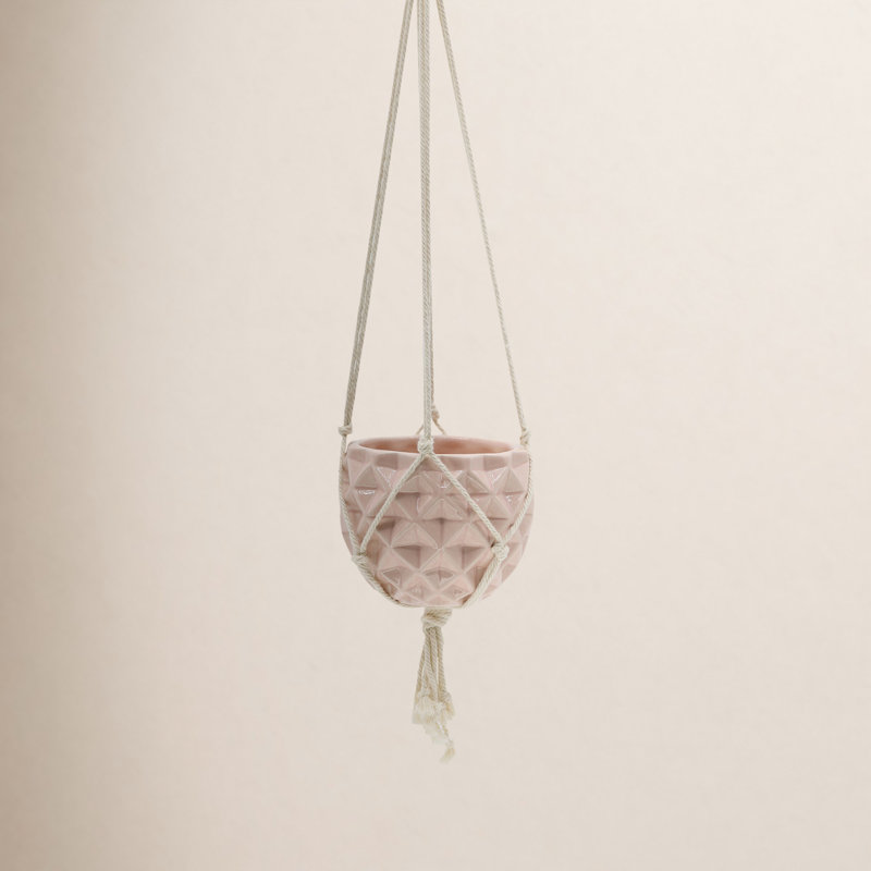 Pot à fleurs suspendu en céramique Odyssey, Rose