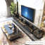 Meuble télé en bois manufacturé rétro noir-617486098