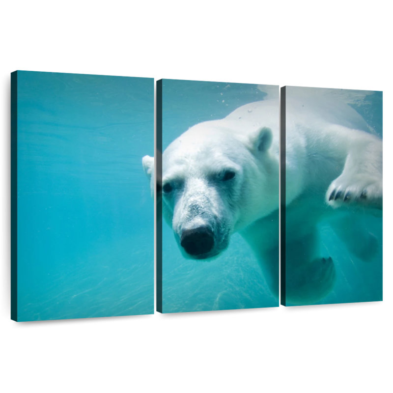 Brampt Polar Bear In The Water, 32" H x 50" W