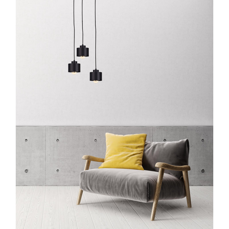 Baylon 3 - Light Drum Pendant, Black, Black