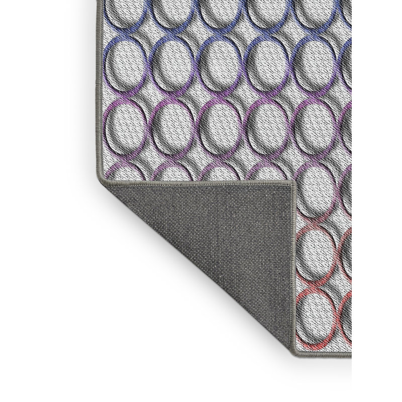 Motif géométrique gris/orange/rose Tapis décoratif, Rectangle 5 pi x 8 pi