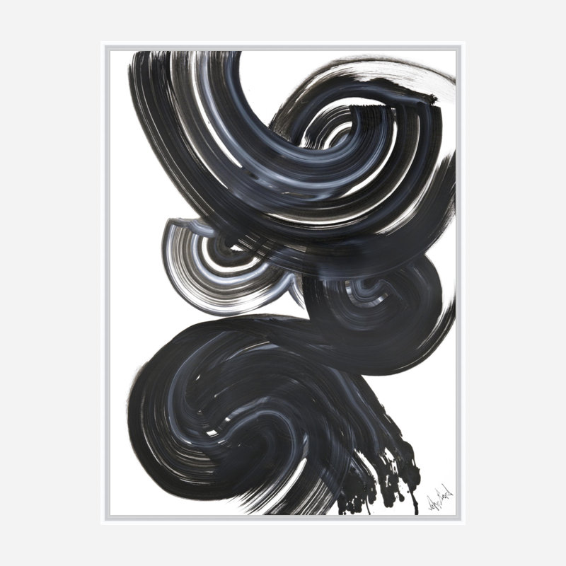 Current I On Giclee Canvas Hand Embellished Art, White Framed Canvas, 61.5" H x 41.5" W x 1.75" D