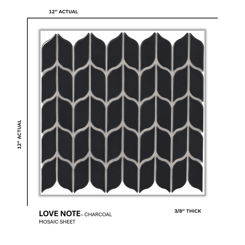 Love Note Leaf Mosaic, Charcoal