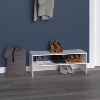 Stackable 6 Pair Shoe Rack 2 Shelf Storage Unit by ClosetMaid