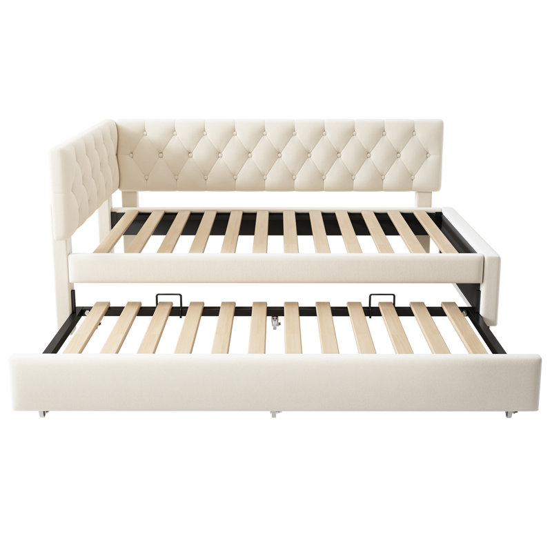 Upholstered Bed, Beige