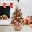 Mini sapin de Noël illuminé 24 po avec arc, boules, baies et pommes de pin, décoration de table DEL