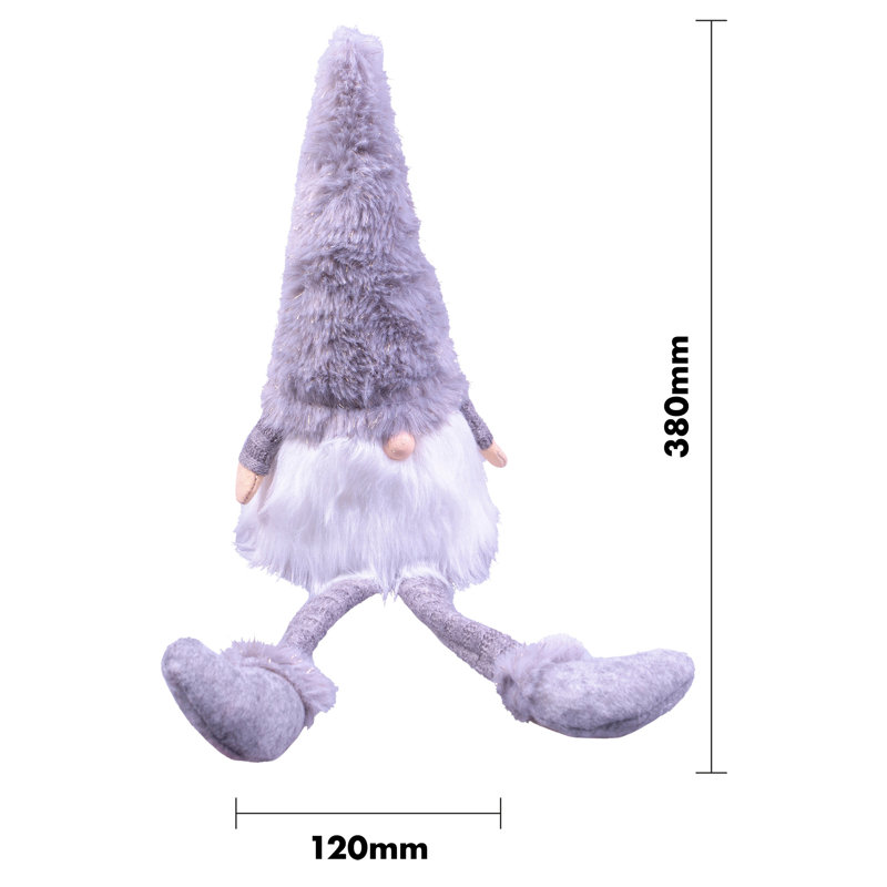 Cheve Christmas Stuffed Holiday Accent, Grey