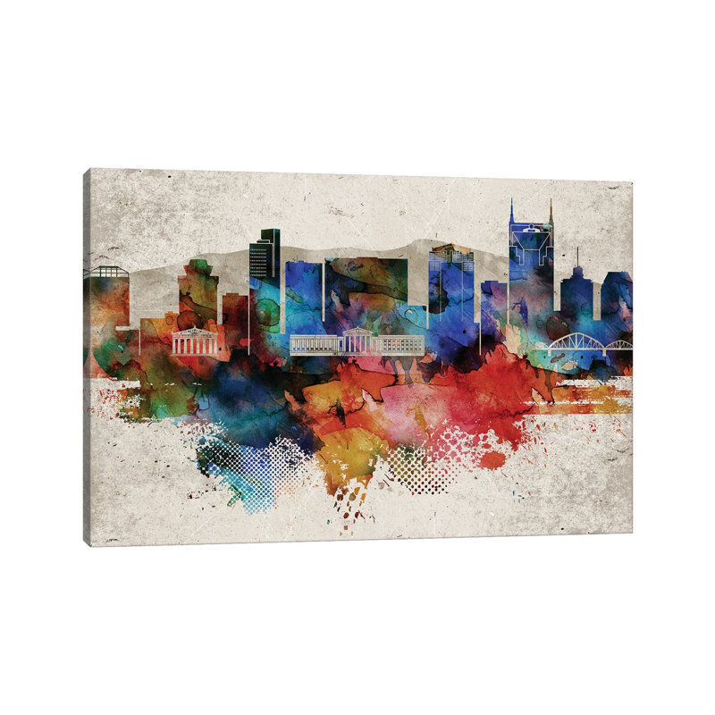Nashville Abstract - Wrapped Canvas Print, 20.32cm H x 30.48cm W