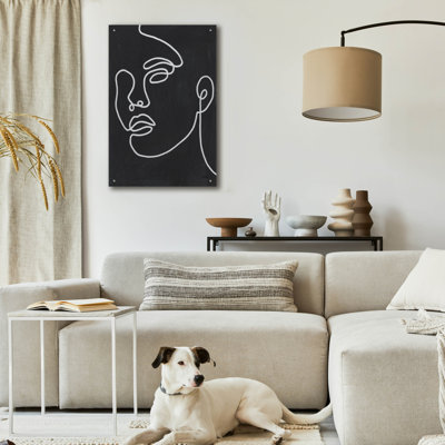 «About Face 2 BW» par Moira Hershey, art mural en verre acrylique