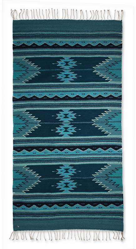 Tapis bleu à motif géométrique Tren Stockholm