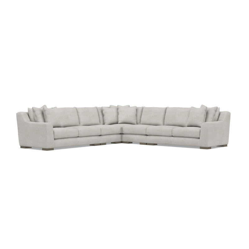 Bernhardt Gabi 5-Piece Fabric Sectional, 35" H x  140" W x 140" D, Light Gray Polyester, Symmetrical