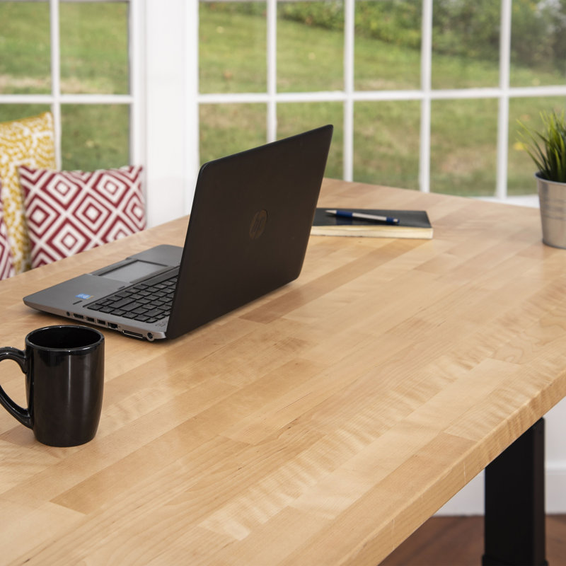 Bureau debout à hauteur ajustable Fontclair, Bouleau naturel / gris anthracite, H 32,5 po x l 59 po x P 29,5 po