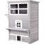Chaton gris pour l'extérieur, maison pour chat à 3 étages avec plancher surélevé, portes de secours et plateformes de saut