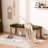 Entryway Upholstered Bench 52.8'' With Solid Wooden Legs, Olive Green Velvet Shoe Bench Easy To Assemble-403227022