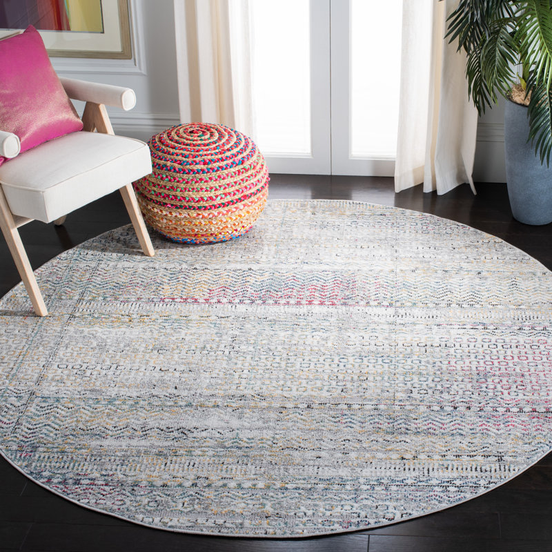 Porcello 900 Performance Abstract Rug, Round 6'7"
