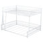 Lit superposé double au-dessus de grand lit double en métal, robuste et résistant à la rouille, barrières de sécurité, blanc amovible pour lit plateforme, coffre-fort